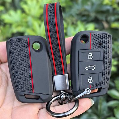 For VW Golf 7 GTI POLO T-Cross T-Roc Touran Tiguan Skoda Octavia Rapid Kodiaq Fabia Seat Ibiza Leon Ateca Arona Key Case Cover