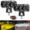 3 Lens Motorcycle LED Spotlight Dual Color Hi/Low Beam Fog Lamps for Car Trucks SUV UTV 12V 24V Lens led Headlight Driving Light