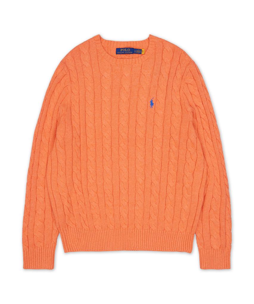 POLO RALPH LAUREN Cable Knit Cotton Sweater - Orange