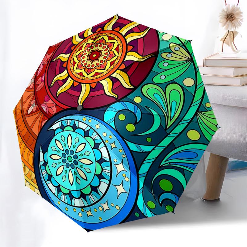 

1pc Automatic Folding Umbrella with 3-Fold Design, 8-Bone Iron Frame - Outdoor for Fans, Travelers & Daily Use | Perfect Gift for Festivals.SS053