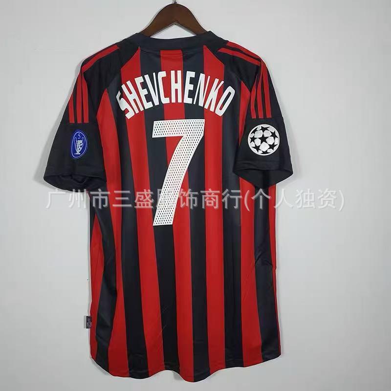 Wholesale sports outdoor retro series AC Milan jersey No. 22 Kaka No. 80 Ronaldinho same football jersey short sleeves
