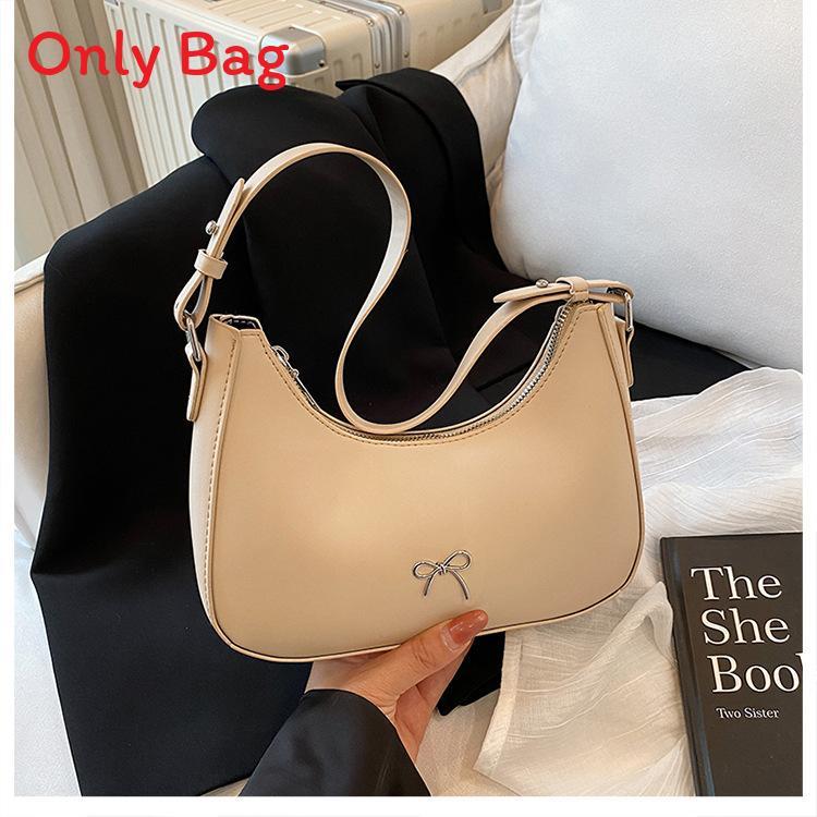 French Chic Fashion Pu Leather Crossbody Bag With Bow Decor For Daily Use