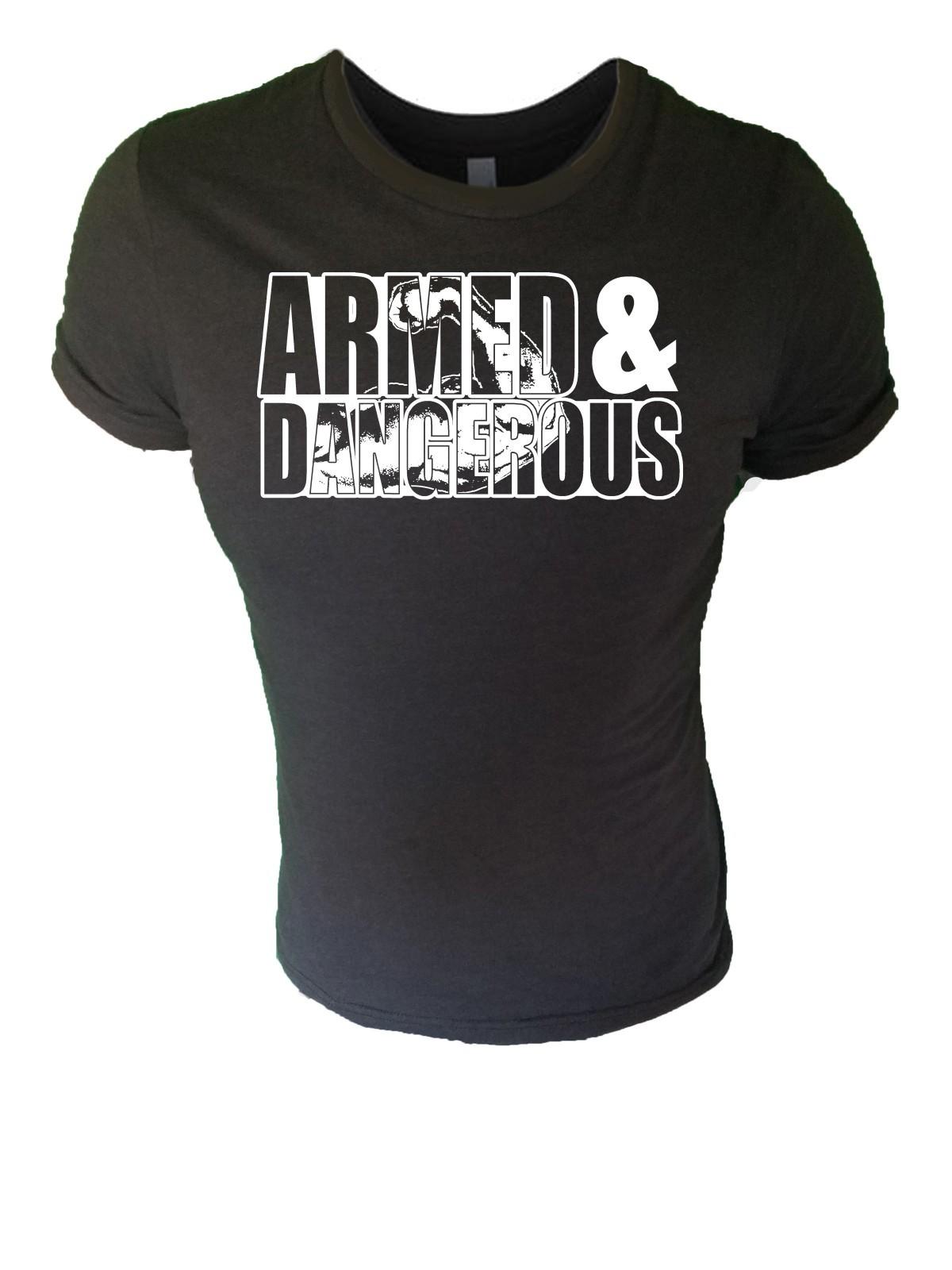 Iron Gods Armed Dangerous T-shirt Workout Muscle Weightlifting Training Gym XXXL