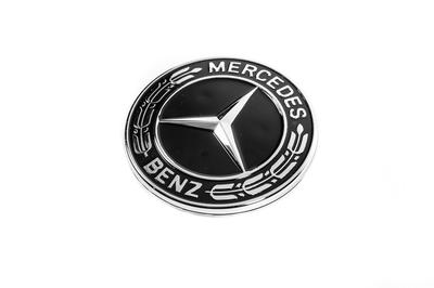 Cap Instead of Emblem On the Hood of Mercedes (black, 57mm)
