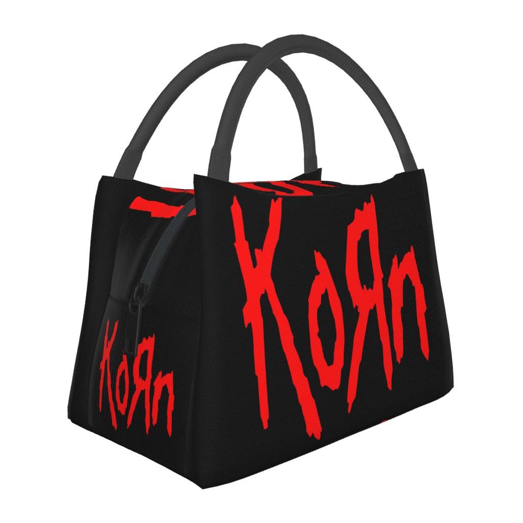 Music Rock Korn Band Insulated Lunch Bag for School Bento Storage Food Boxes Leakproof Container Cooler Thermal Lunch Box Tote