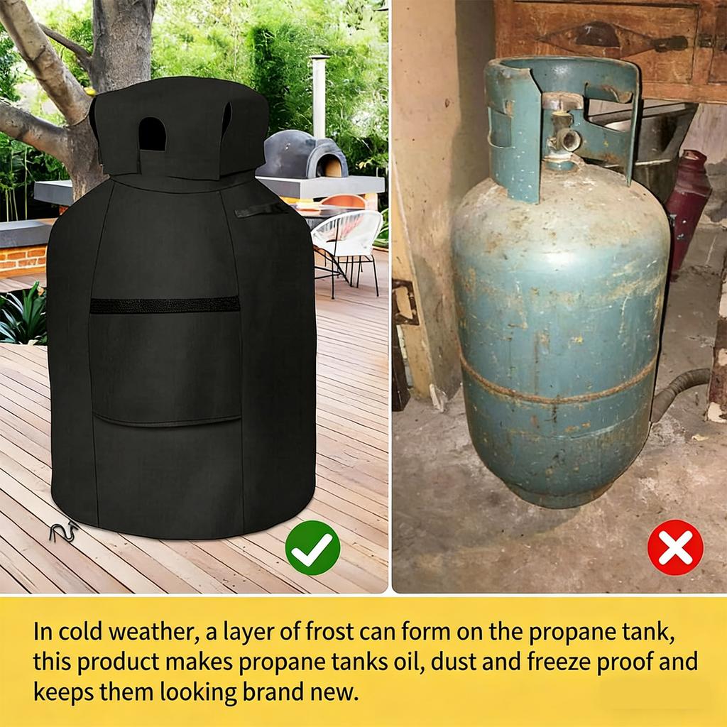 Customizable Dark Dust Proof Gas Storage Enclosure With Bottom Tie Cord And Control Access Outdoor Gas Tank Cover