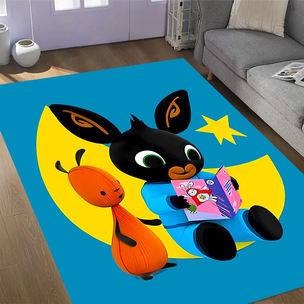 Bing Bunny And Friends Themed Anti-Slip Rugs - Polyester Home Decor, Suitable for Bedrooms, Living Rooms, Doorways, Studios, and Decorations
