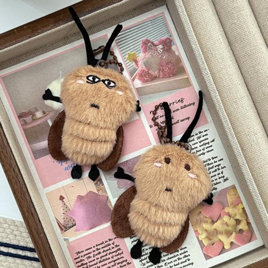 Keychain Pendant Soft Fluffy Muscular Cockroach Charm Key Chain Multi-Functional Key Holder Stress Relief Decompression Toy Keys Bags Car Decoration