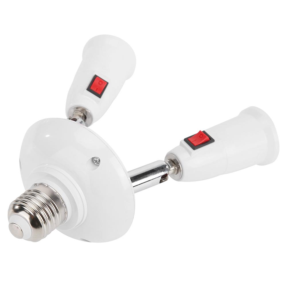 2/5-heads PC Practical E27 Lamp Holder Rotatable Lamps Adapter Adjustable LED Light Bulb Base Lamps Socket Adapter