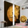 2Pcs,2D Plane Printing Print Curtains Halloween Ghost (2) Versatile 100% Polyester (Without Rod) Home Decor Ldeal For Various