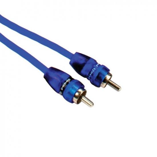 Sound Quest By Stinger SRCB17 17 Feet Blue Twisted Rca Interconnects Split Tip