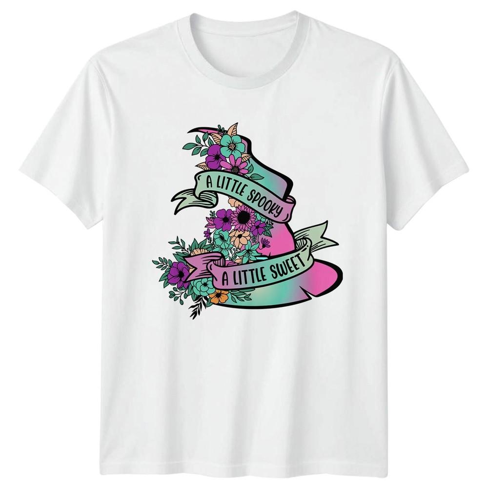 A Little Spooky A Little Unisexs TShirt Floral Witch Hat Halloween For Her S