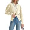 Women's Fashion Solid Color V-Neck Button-Up Knitted Cardigan Sweater