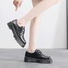 Thick-soled Hole Martin Shoes Women's Low-top Leather Round Head Casual Student Muffin Bottom Short Boots Women