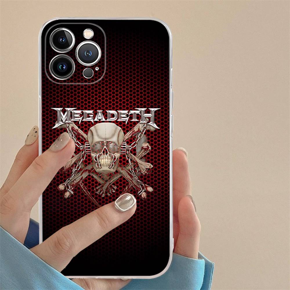 1pc Band M-MegadethS Rock Metal Transparent TPU Phone Case For IPhone 17 11 12 13 14 15 16 Pro Max 16 Plus Cover