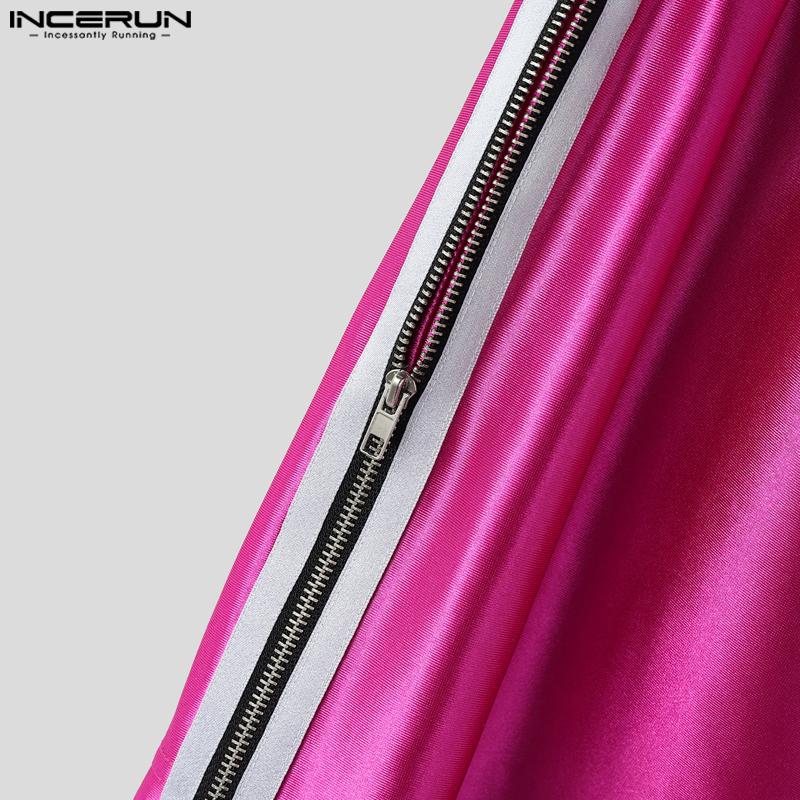 INCERUN Men Drawstring Elastic Waist Glitter Striped Home Wear Sport Mini Shorts