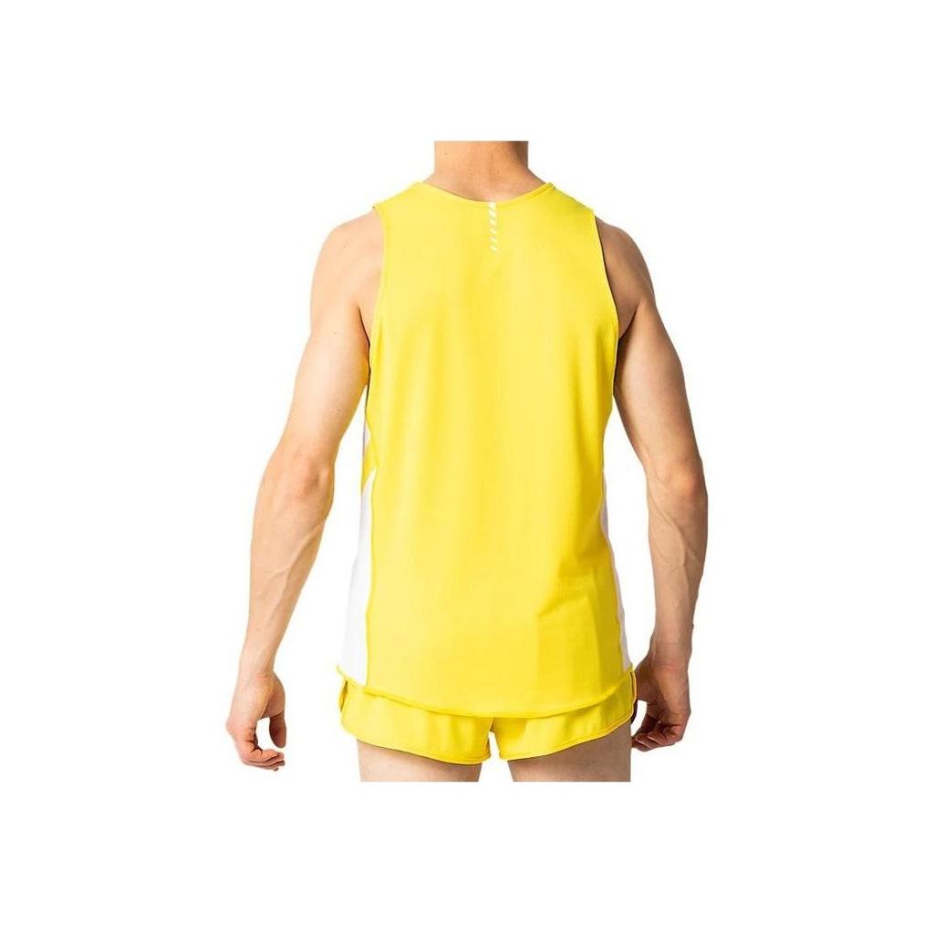 Asics Logo Print Loose Round Neck Sleeveless Running Vest Men Vests Yellow 2091A124-750