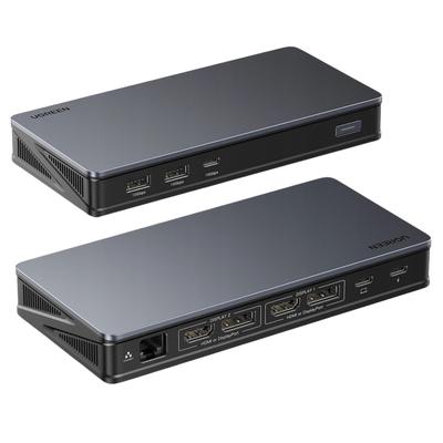 Adapter Hub Ugreen Revodok Pro Cm615 Usb-C To 2x Usb-A, 2x Usb-C, 2x Hdmi, 2x Displayport, Rj45