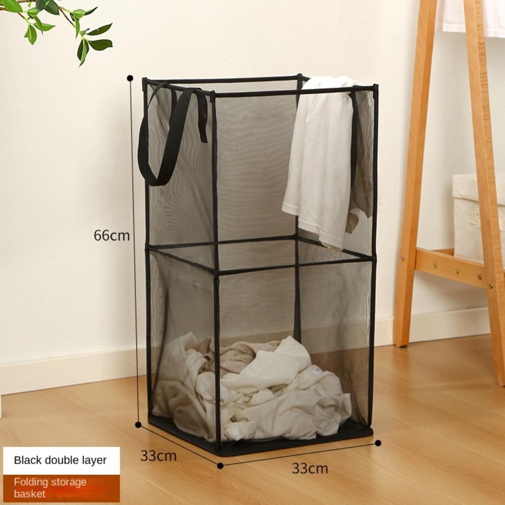 Square Laundry Basket Foldable Storage Basket New Mesh Basket