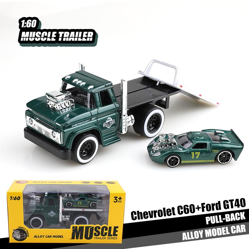 ABAW1 (Boxed) 1/60 scale new self-developed truck, one large and one small, die-cast metal, boy s toy, can be disassembled for play.