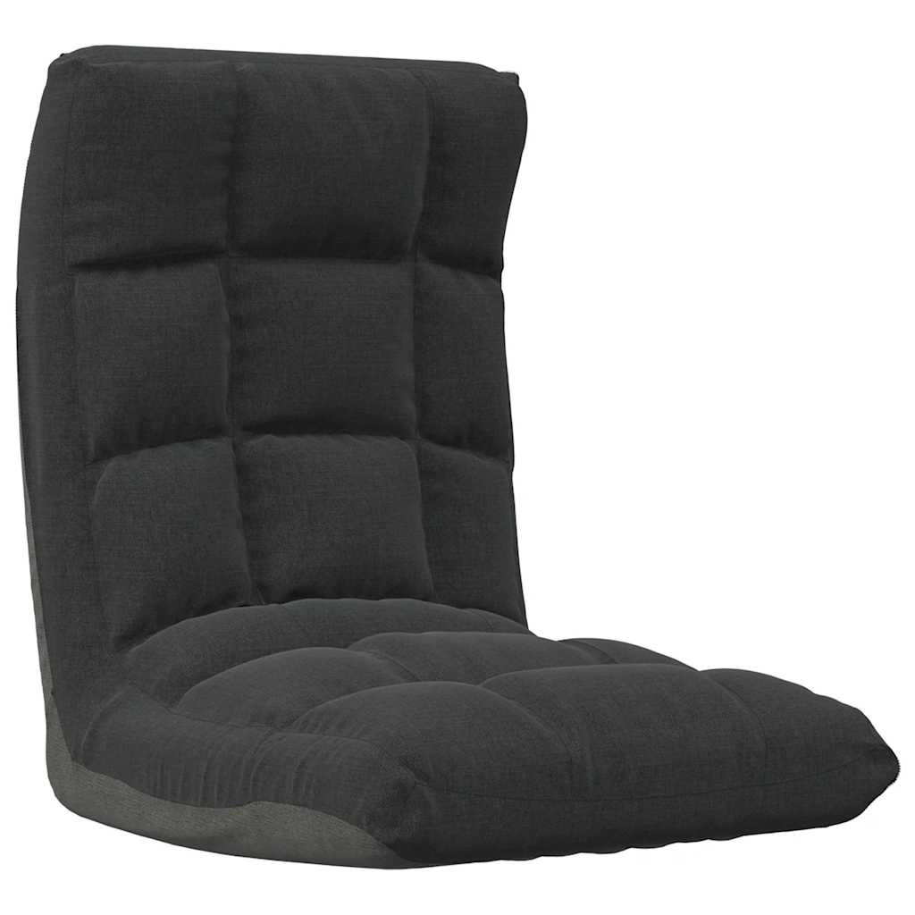 Floor Chair Foldable Black Fabric