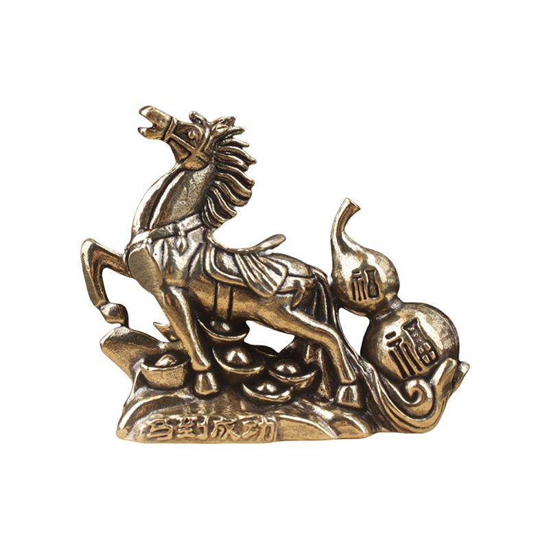 

Bronze Calabash Horse Desktop Ornament Decoration Creative Metal Craft Home Decorations Zodiac Horse Statue Stereoscopic