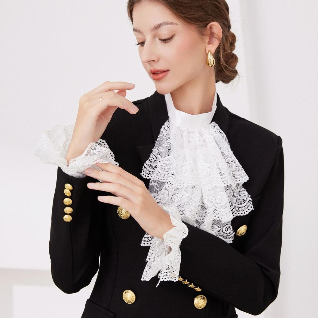 Perfect Match Vintage Fake Collar Neckties Lace Floral Detachable Shirt Collar For Women Blouse Sweater False Collar Lapel Top Neckwear Ties