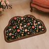 Light Luxury Home Decor Rug Retro Floral Bath Mat, Non-slip Super Absorbent Bathroom Rug, Diatomaceous Earth Quick-drying for Front Door Washable Sink