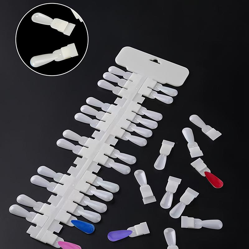 36pcs Natural/Clear Color Card Removable Nail Art Display False Nail Tips Rack Teardrop Design Manicure Gel Polish Practice Tool