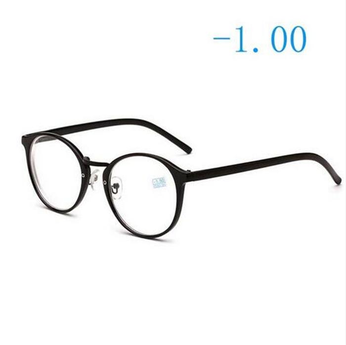 Round Finished Myopia Glasses Women Men Ultralight Black Frame Short-Sight  Eyewear Prescription -1.0 -1.5 -2 -2.5 -3 -3.5 -4