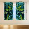 Curtains Are Hand Painted Depicting Frog Sitting Lotus Leaf Tranquil Lake Background Shades Set Of 2 Made Polyester