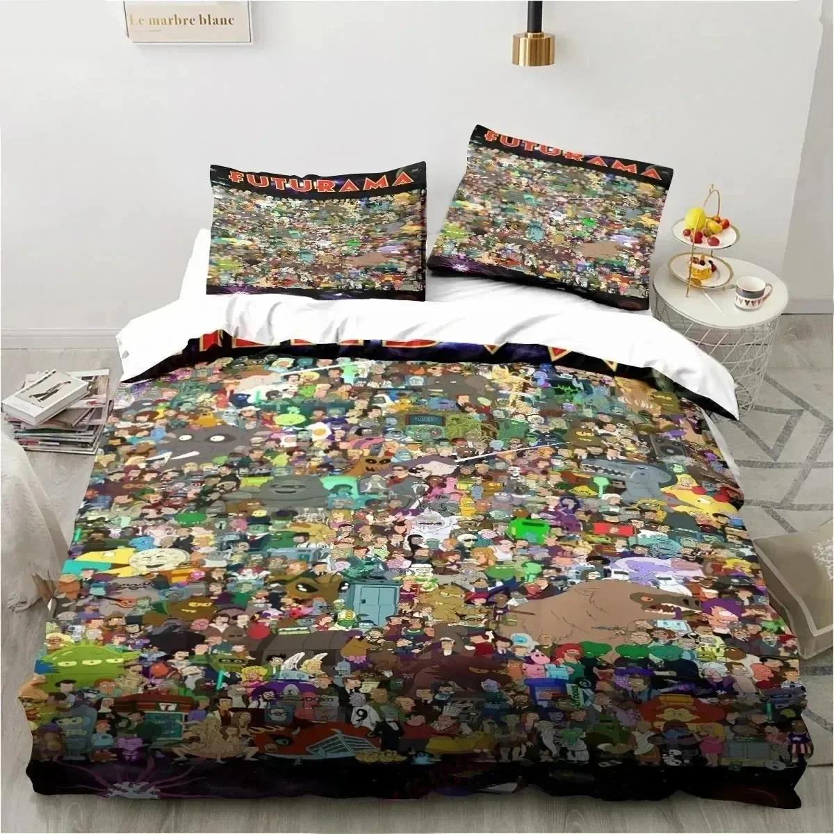 

Luxury New 3D Print Cartoon Futuramas Bender Bedding Set Duvet Cover Bed Set Quilt Cover Pillowcase Queen Size Adult Bedding Set EU Single 135x200cm