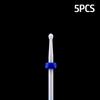 5pcs Milling Cutter For Manicure Set Ceramic Nail Drill Bit Mill Manicure Machine Pedicure Tools for Removing Gel File 3/32 Inch