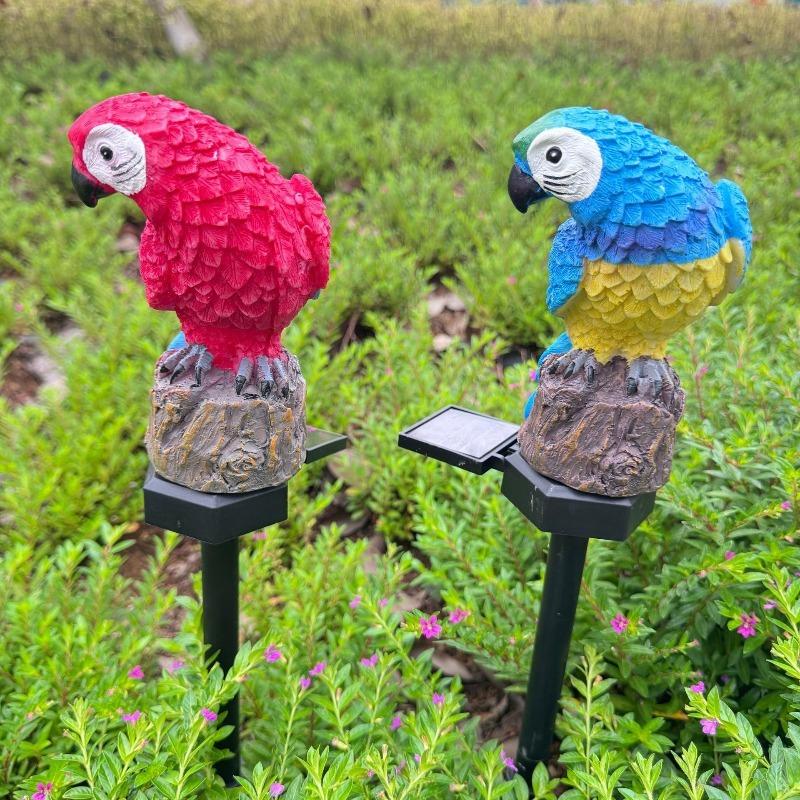 Solar Powered Parrot Garden Light: Waterproof Resin Ornament For Nighttime Holiday Decorations Home Decor Supplies