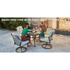 EXPRESSIONS 5-Piece Outdoor Patio Dining Set, 4pcs Patio Swivel Rocking Chairs and 38’’ Round Table with 1.65’’ Umbrella Hole