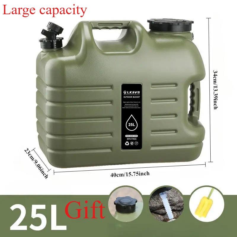 11/12/18.5/25L Large Capacity Water Kettle Camping Bucket with Detachable Portable Car Water Tank Holder Portable Car Water Tank