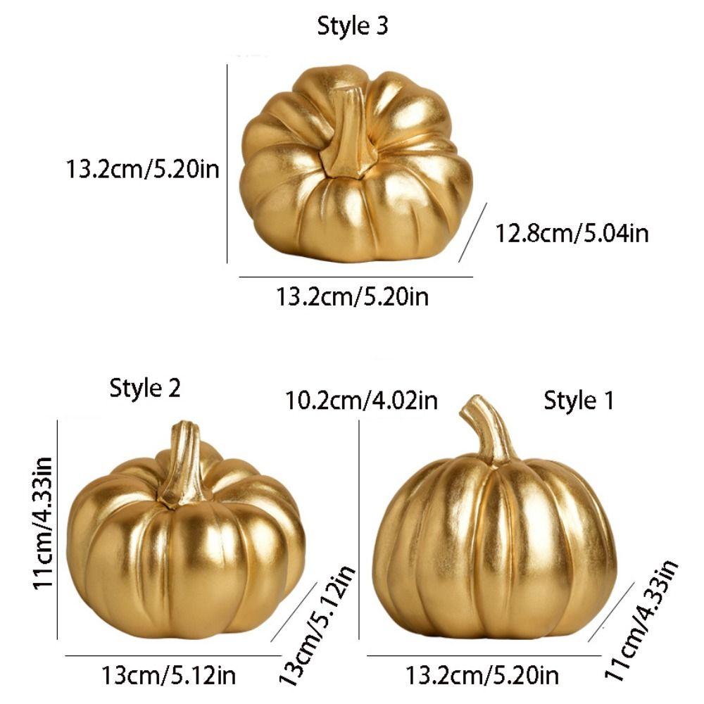 Retro Pumpkin Statue Resin Miniature Figurine Sculpture Micro Landscape Pumpkin Ornament  Autumn