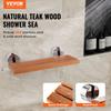 Folding Teak Shower Seat 20.1" X 13.2" Wall Mounted Shower Bench 440 Lbs