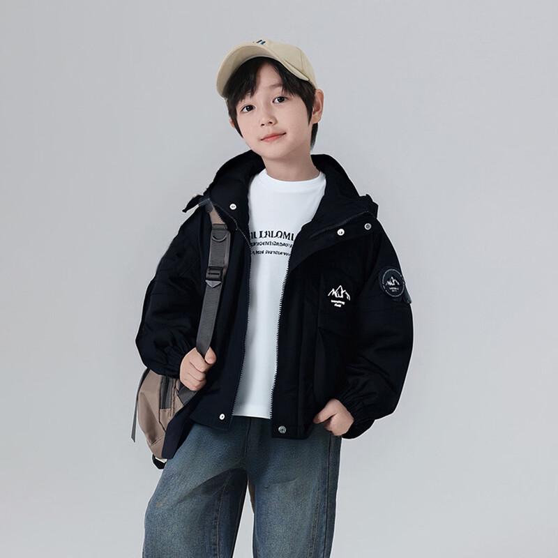 Boys Soft Shell Hooded Outdoor Windbreaker Jacket 140