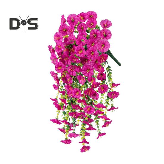 

Искусственные подвесные цветы петунии, устойчивые к ультрафиолетовому излучению, искусственные растения для улицы, искусственная полосатая петуния, весенне-летний декор для дома, каминной двери, крыльца, патио красный