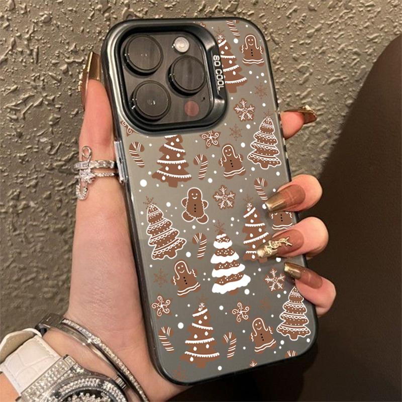 Christmas Gingerbread Tree Candy Pattern Design Protective Cover for iPhone 17 16 15 14 13 12 11 16E Series Pro Max Plus