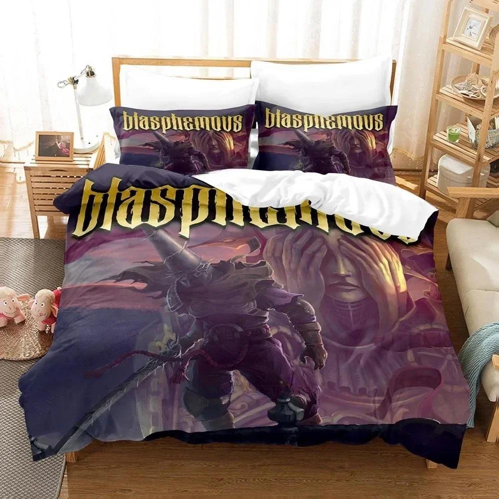 

3d Print Game Blasphemous Bedding Set Printed Bed Set With Pillowcase Bed Duvet Cover Soft Single Double Queen Super King Size EU Single(135*200cm)3pcs