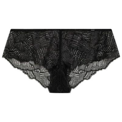 Solid Color Sexy Lace Trim Hipster Underwear Women Underwear Black QF7172AD-UB1