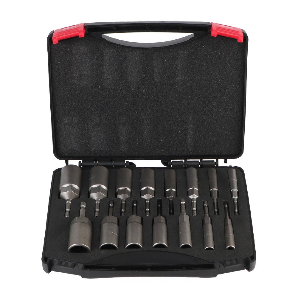 15PCS Set Electric Drill Socket Wrench Bit 5.5-19mm Hexagonal Adapter Household Tool Socket Adapter Garage Tools Car Accessories