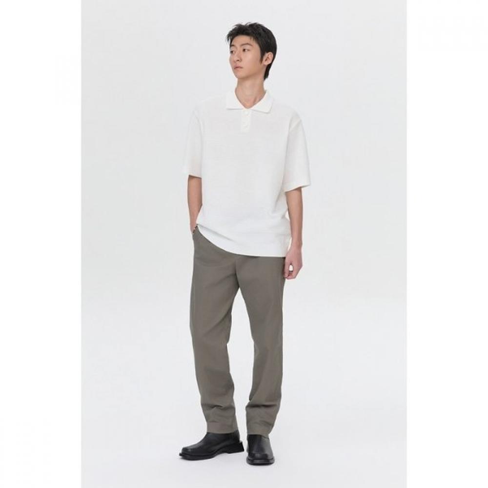 Customellow Khaki Regular Fit Cotton Pants C9pam26102khx
