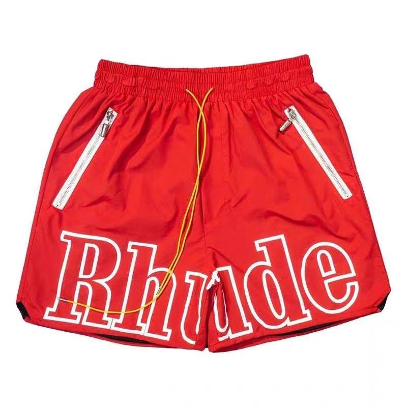 American Streetwear RHUDE Letter Knit Shorts Loose Fit Casual Hip Hop Style