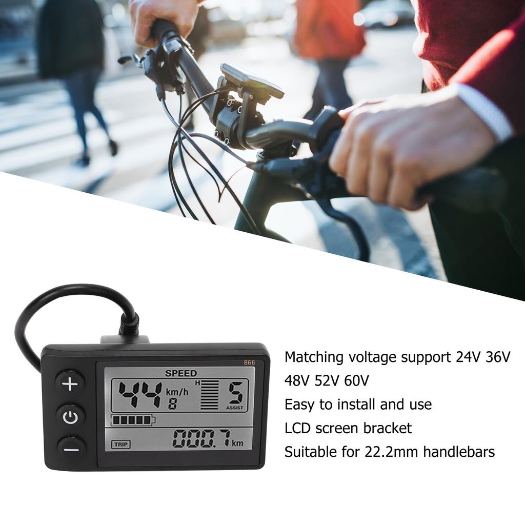 Electric Bicycle LCD Display Meter 24 36 48 52 60V Bike Control Panel with Waterproof Plug