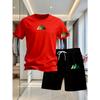 2026 Summer Fashion Trendy Casual Sports Two Piece Set Youth Men's Short sleeved T-shirt+Shorts Set Trendy 2D Printed Pattern
