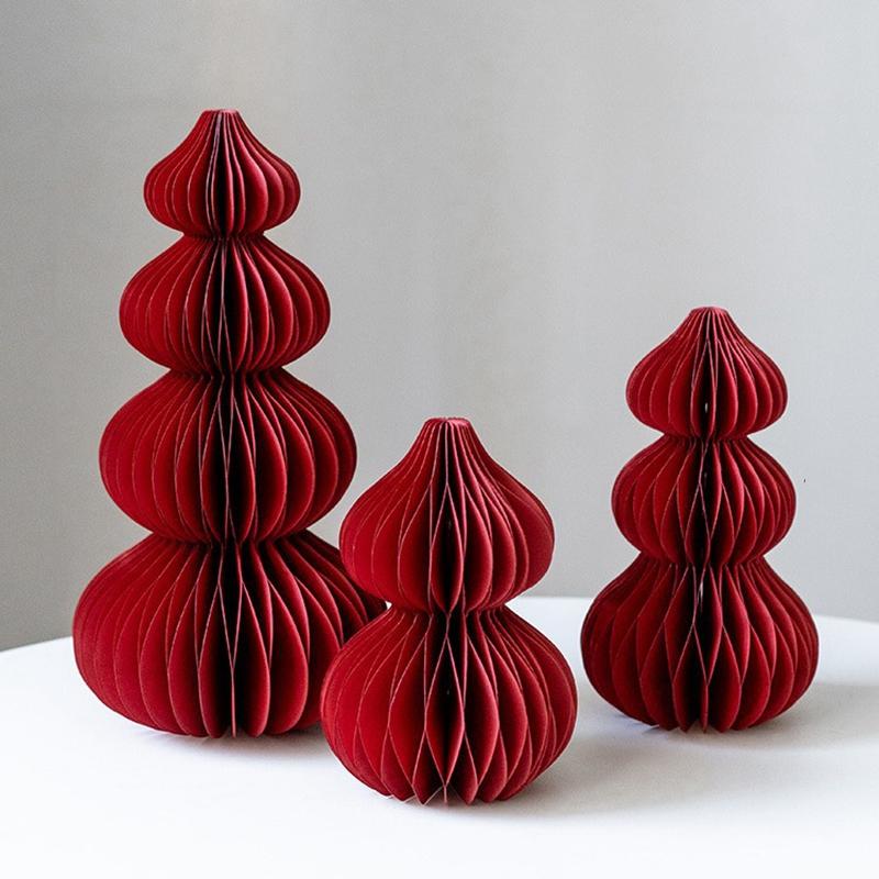 3D Honeycomb Balls Ornaments Red Gourd Housewarming Wedding Room Decoration Carft Chinese New Year Spring Festival Decor