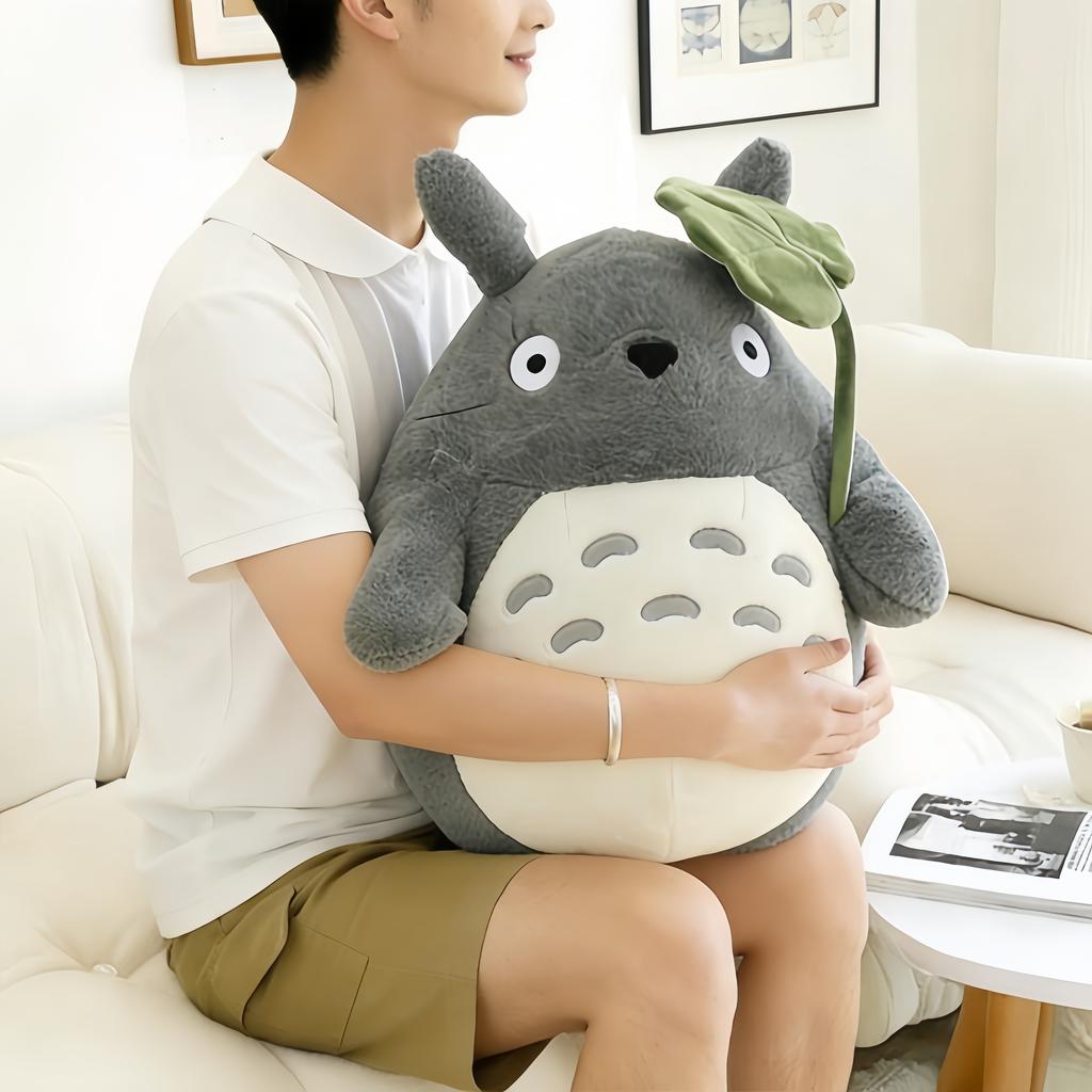 Japanese Adorable Anime Movie Totoro Plush Toy Laugh Heartily Totoro Stuffed Anime Totoro Lotus Leaf Pillow Totoro Plushies Doll